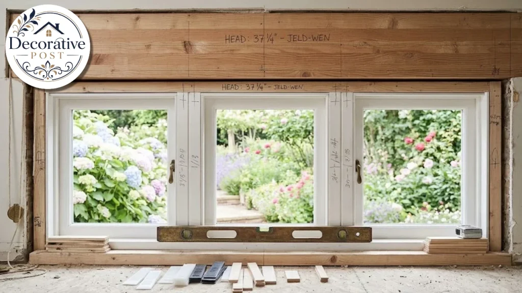 Framed window opening with a header ready for a window group