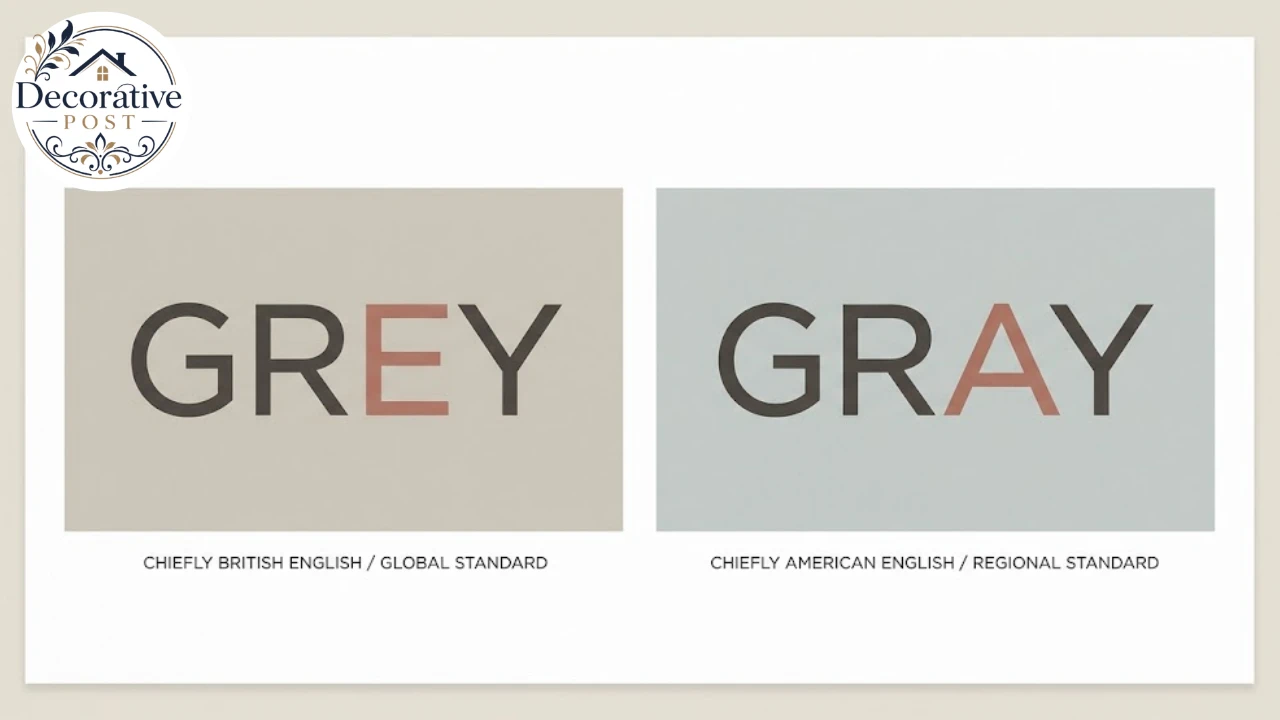 The words grey and gray shown side by side with the differing letters highlighted